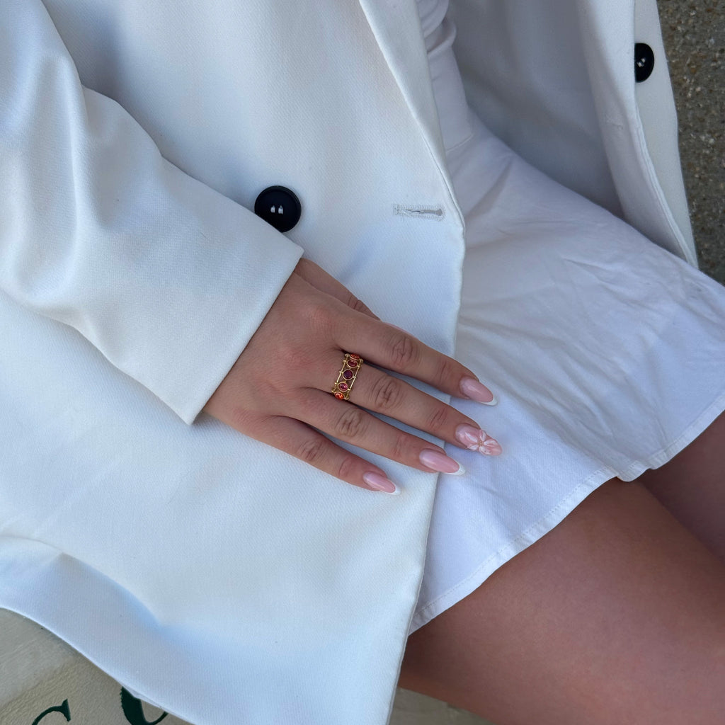 Bague Couronne Orange