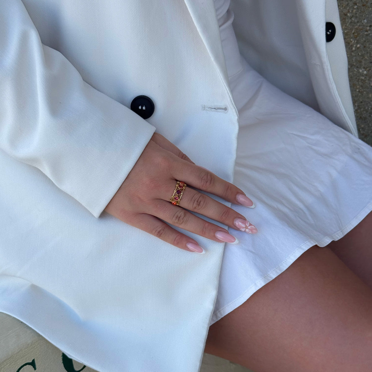 Bague Couronne Orange